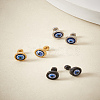 6Pcs 3 Colors Stainless Steel Evil Eye Stud Earrings for Men EJEW-LP0001-68-3