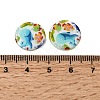 Ocean Printed Natural Freshwater Shell Flat Round Beads SHEL-A006-13K-3