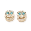 Brass Micro Pave Cubic Zirconia Beads KK-M241-01Q-2