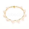 Natural Pearl Braided Bangle for Teen Girl Women BJEW-JB06828-1