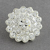 Shining Flower Alloy Grade A Crystal Rhinestone Slide Charms Beads RB-R008-07-1