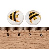 Ocean Printed Natural Freshwater Shell Flat Round Beads SHEL-A006-13E-3