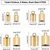 32Pcs 16 Style Ion Plating(IP) 304 Stainless Steel Cord Ends STAS-UN0027-89-5