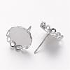 Brass Bezel Stud Earring Settings X-KK-I003-P-NF-2