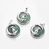 Natural & Synthetic Mixed Stone Kitten Pendants G-J386-B-2