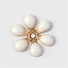 Flower Brass Enamel Beads KK-K114-CM-G-2