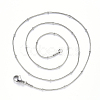 Non-Tarnish 304 Stainless Steel Round Snake Chain Necklace NJEW-S420-009C-P-3