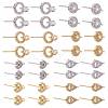 8 Pairs Brass Micro Pave Clear Cubic Zirconia Stud Earring Findings KK-ZZ0001-09-RS-3