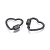 Brass Micro Pave Clear Cubic Zirconia Screw Carabiner Lock Charms ZIRC-T004-99B-2