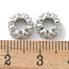 Brass Micro Pave Clear Cubic Zirconia Rondelle European Beads LS-KK-L224-034P-2