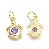 Brass Micro Pave Cubic Zirconia Pendants KK-P187-12D-G-2