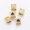 304 Stainless Steel Large Hole Letter European Beads STAS-H428-01G-O-1