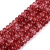 Crackle Transparent Glass Beads Strands GLAA-N074-02A-08-1