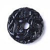 Natural Black Obsidian Pendants G-K298-13-1