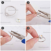 1Pc Adjustable 925 Sterling Silver Cubic Zirconia Ring Components STER-BBC0009-16-6