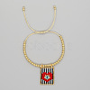 Bohemian Style Brass Bead Braided Bead Bracelets DK2646-7-1