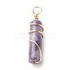 Natural Lepidolite Pendants PALLOY-JF01453-09-2