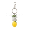 Opaque Resin & Spray Painted Crackle Glass Keychains KEYC-JKC01343-01-2