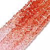 Transparent Glass Bead Strands GLAA-H023-02K-2