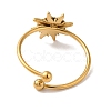 Ion Plating(IP) 304 Stainless Steel Sun Open Cuff Rings for Women RJEW-M167-09D-G-3