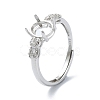 Adjustable 925 Sterling Silver 4 Prongs Ring Settings STER-K179-33P-1