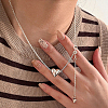 2Pcs 925 Sterling Silver Spring Gate Rings STER-BBC0006-74B-6