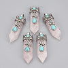 Natural Rose Quartz Pendants G-S292-05E-1