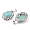 Synthetic Turquoise & Rhinestone Pendants G-K338-31P-06-2