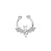 316L Stainless Steel Clear Cubic Zirconia Halloween Bat Clip-on Nose Septum Rings WG4B0C3-04-4