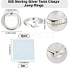 6Pcs 925 Sterling Silver Twister Clasp STER-BBC0007-44-2