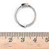Rectangle Brass with Glass Cuff Rings for Women RJEW-Z111-05P-07-5