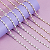 4 Yard 2 Style Rhinestones Cup Chains with ABS Plastic Pearl Beaded LCHA-NB0001-01-4