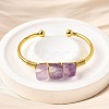 Natural Amethyst Beads Cuff Bangles for Women BJEW-Q035-01G-05-3