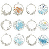 12Pcs 6 Style Alloy Open Back Bezel Pendants FIND-YW0007-36-2