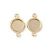 Flat Round Brass Connector Cabochon Settings KK-K414-13F-G-1