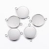 Non-Tarnish 304 Stainless Steel Cabochon Connector Settings X-STAS-E146-19P-18mm-2
