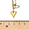 304 Stainless Steel Heart Pendant Necklaces for Women NJEW-Q028-05G-3