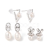 Anti-Tarnish Sterling Silver Stud Earrings EJEW-C087-11A-P-3
