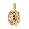 Rack Plating Brass Micro Pave Clear Cubic Zirconia Pendants KK-C067-09G-04-1