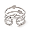 Non-Tarnish 304 Stainless Steel Open Cuff Ring for Women RJEW-Z015-07P-2