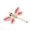 Glass Seed Beaded Dragonfly Pendants PALLOY-MZ00983-04-3
