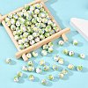 Floral Printed Porcelain Beads PORC-Q199-8mm-10-5