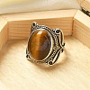 Natural Tiger Eye Adjustable Rings RJEW-I108-02AS-07-2