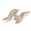 Brass Micro Pave Clear Cubic Zirconia Pendants ZIRC-S068-054-NF-4