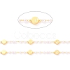 3.28 Feet Handmade CCB Plastic Imitation Pearl Beaded Chains X-CHC-I038-23G-2