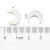 Tarnish Resistant Crescent Moon Stainless Steel Charms Pendants STAS-Q168-06-3