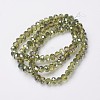 Electroplate Transparent Glass Beads Strands EGLA-A034-T2mm-S17-3