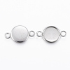 Non-Tarnish 304 Stainless Steel Cabochon Connector Settings X-STAS-E146-19P-10mm-1