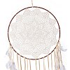 Handmade Round Cotton Woven Net/Web with Feather Wall Hanging Decoration HJEW-G015-02B-3