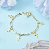 Golden 304 Stainless Steel Charm Bracelets with Brass Paperclip Chains BJEW-JB10031-03-2